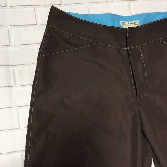 Royal Robbins Brown Radeau Clam Digger Capris SZ 8 - Picture 7 of 11